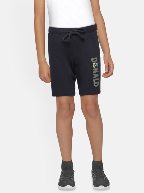 

Jack & Jones Boys Navy Blue Printed JJJR DONALD GRUMP Slim Fit Regular Shorts