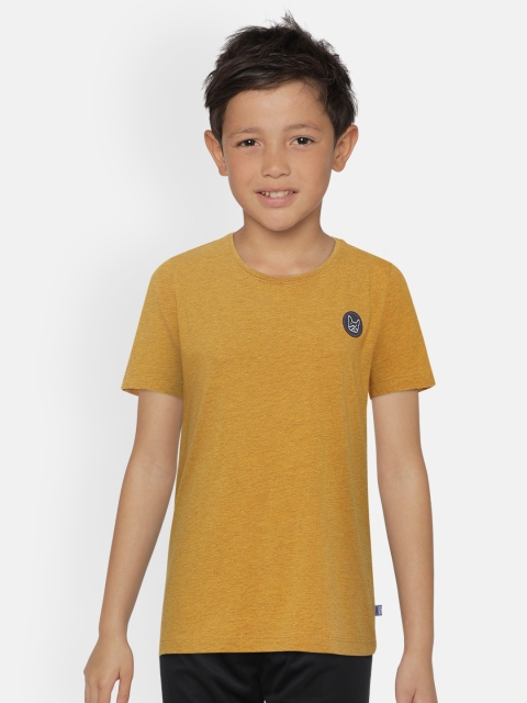 

Jack & Jones Boys Yellow Solid Round Neck T-shirt