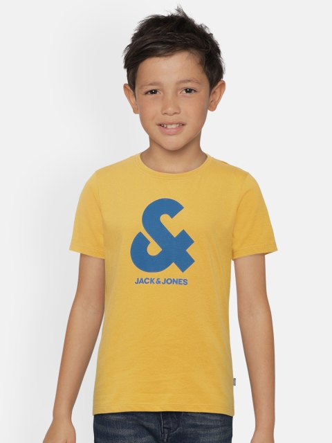 

Jack & Jones Boys Yellow Printed Round Neck T-shirt