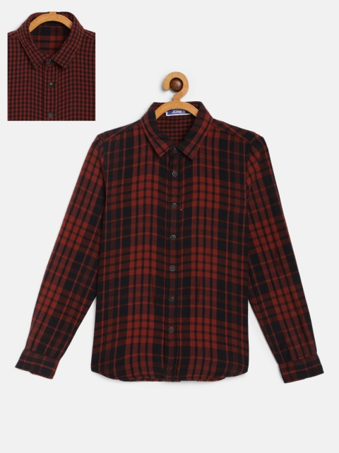 

Jack & Jones Boys Navy Blue & Red Checked Reversible Casual Shirt