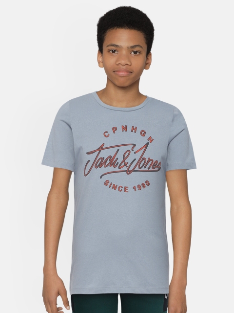 

Jack & Jones Boys Blue Printed Round Neck T-shirt