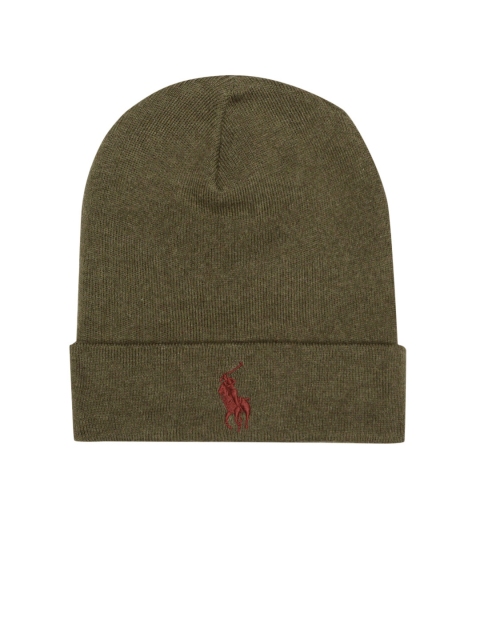

Polo Ralph Lauren Men Olive Green Pure Cotton Solid Beanie