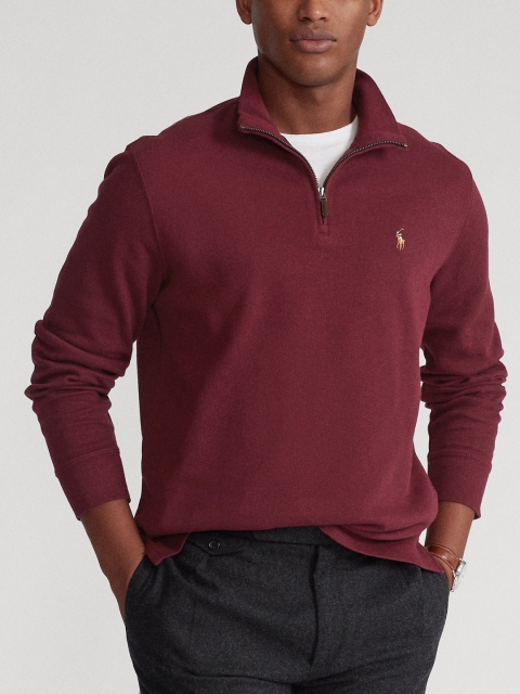 

Polo Ralph Lauren Men Burgundy Pure Cotton Solid Pullover Sweater