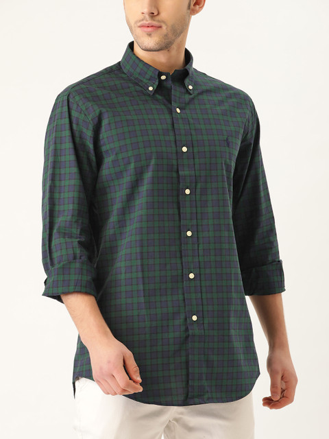 

Polo Ralph Lauren Men Custom Fit Plaid Poplin Shirt, Green