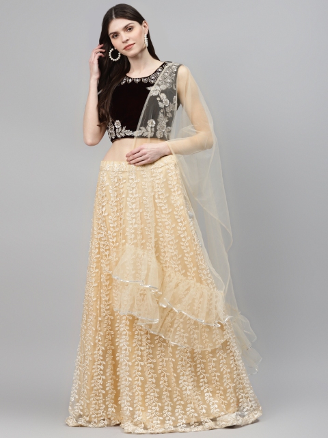 

Chhabra 555 Beige Embellished Made to Measure Lehenga & Blouse with Dupatta
