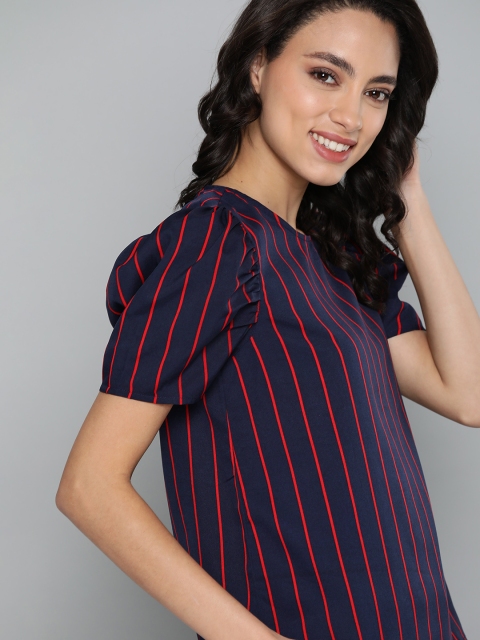 

Mast & Harbour Women Navy Blue & Red Striped Top