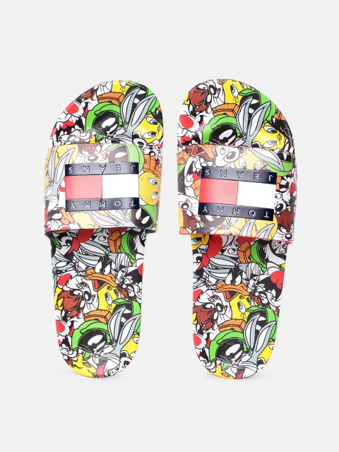 

Tommy Hilfiger Men Multicoloured Loony Tunes Print Sliders, Multi