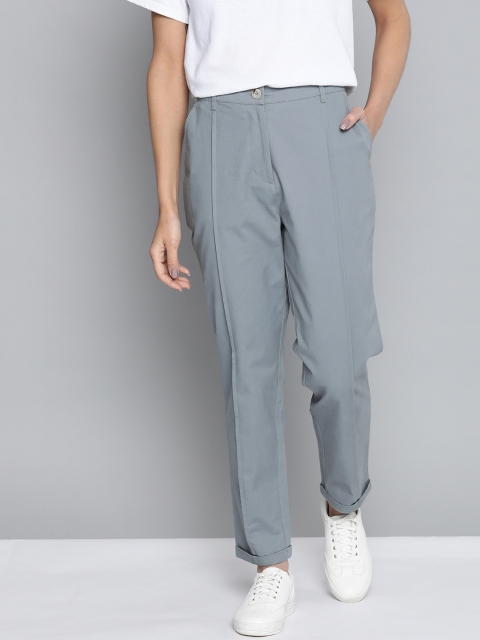

Mast & Harbour Women Grey Regular Fit Solid Chinos
