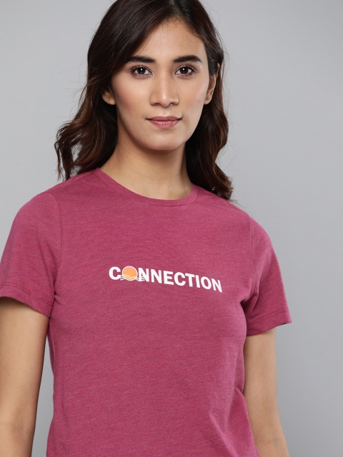 

Mast & Harbour Women Pink Solid Round Neck T-shirt