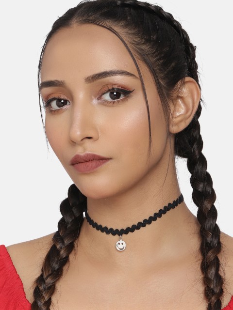 

DressBerry Black Emoji Charm Choker Necklace