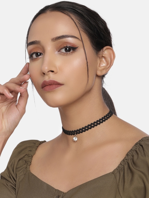 

DressBerry Black Studded Choker Necklace