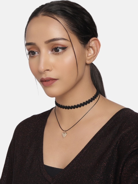 

DressBerry Women Black Choker Necklace