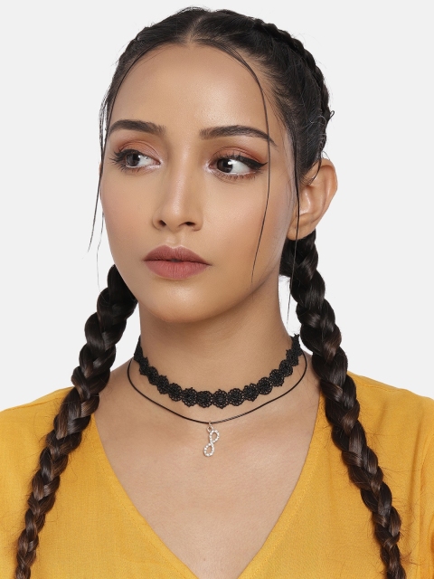 

DressBerry Black Crochet Choker Necklace