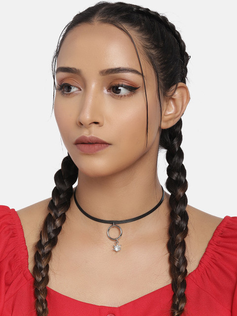 

DressBerry Black Studded Choker Necklace