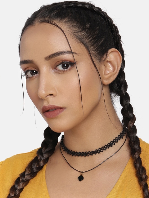 

DressBerry Women Black Multi-Strand Choker Necklace