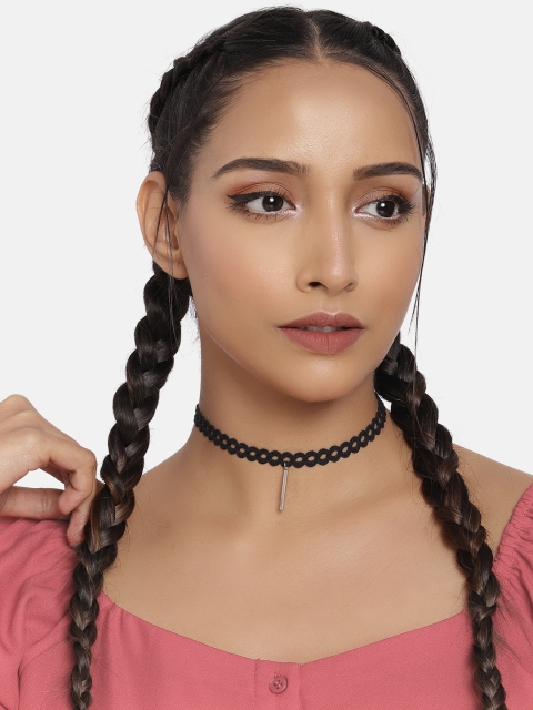 

DressBerry Black Lace Design Choker Necklace