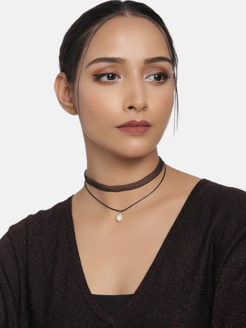 

DressBerry Black Synthetic Choker Necklace