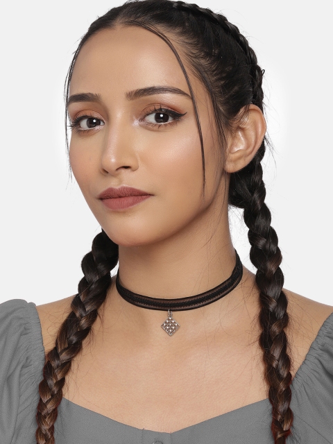 

DressBerry Black Lace Design Choker Necklace