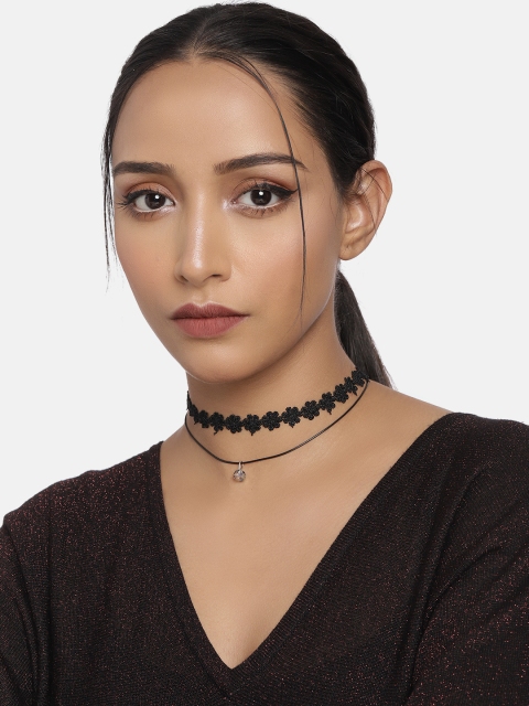 

DressBerry Women Black Synthetic Choker Necklace