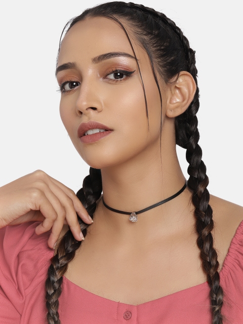 

DressBerry Black Stone Studded Choker Necklace