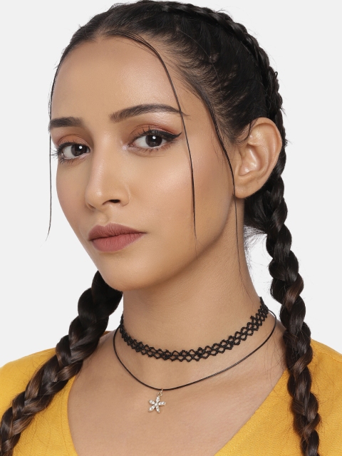 

DressBerry Women Black Multi-Strand Choker Necklace