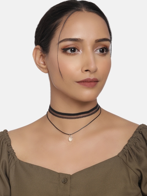 

DressBerry Black Double-Strand Choker Necklace