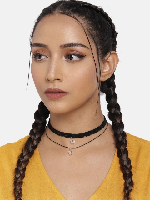 

DressBerry Black Synthetic Choker Necklace