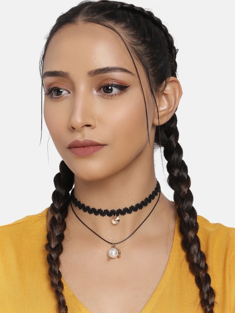 

DressBerry Women Black Multi-Strand Choker Necklace