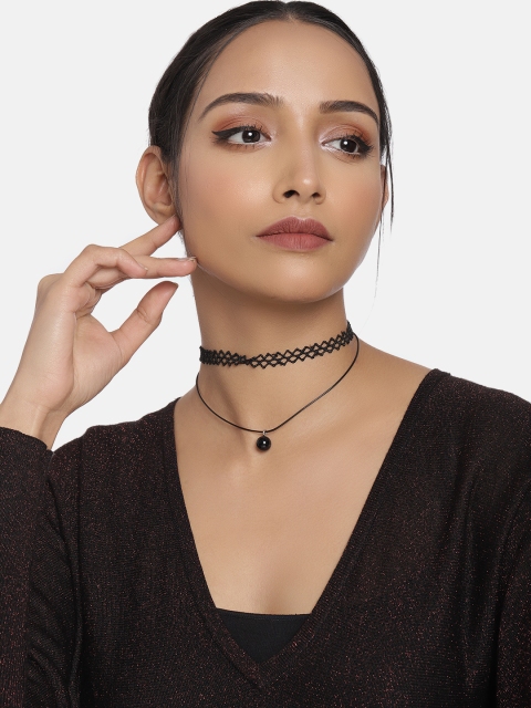

DressBerry Black Synthetic Choker Necklace