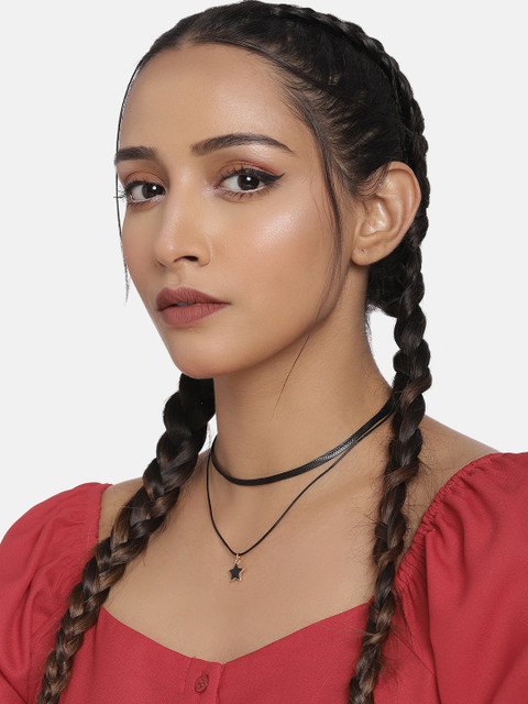 

DressBerry Black Layered Choker Necklace