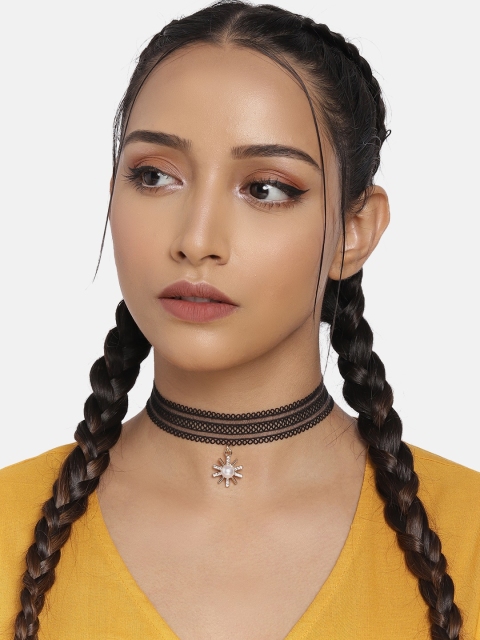 

DressBerry Black Embellished Choker Necklace