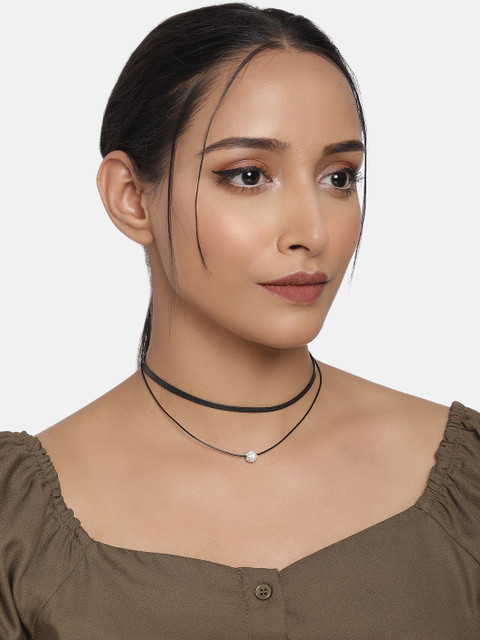 

DressBerry Black Double-Strand Choker Necklace
