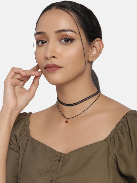 

DressBerry Black Double-Strand Choker Necklace