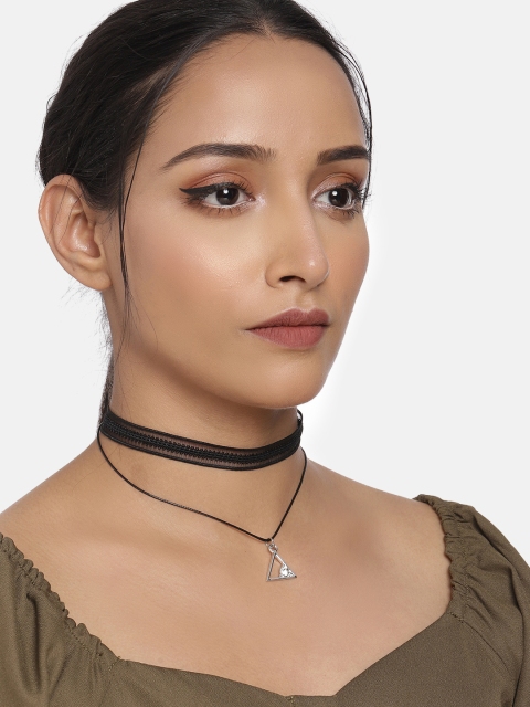

DressBerry Black Studded Choker Necklace
