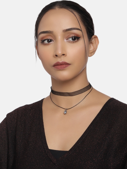 

DressBerry Black Synthetic Choker Necklace