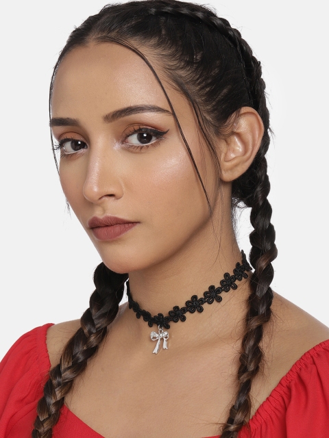 

DressBerry Black Crochet Choker Necklace