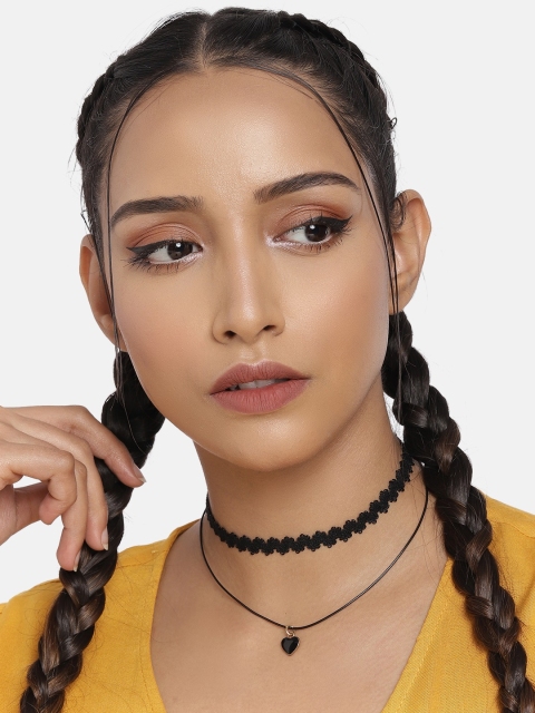 

DressBerry Women Black Multi-Strand Choker Necklace