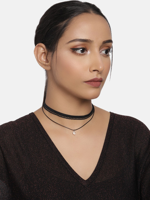 

DressBerry Women Black Choker Necklace