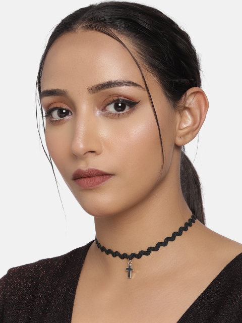 

DressBerry Black Synthetic Choker Necklace