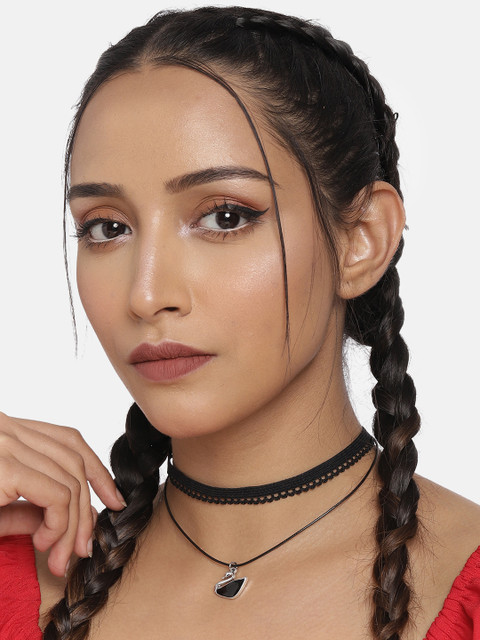 

DressBerry Black Multi-Strand Choker Necklace