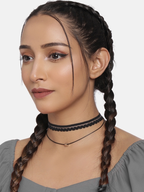 

DressBerry Black Synthetic Choker Necklace