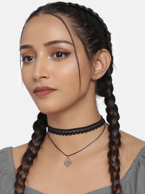 

DressBerry Black Layered Choker Necklace