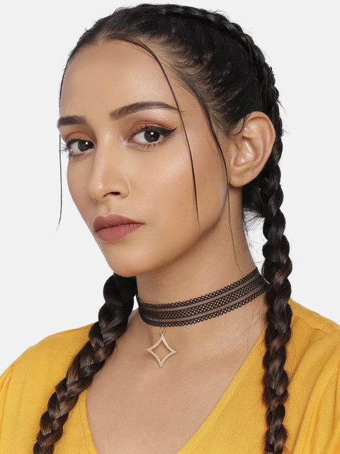 

DressBerry Women Black Choker Necklace