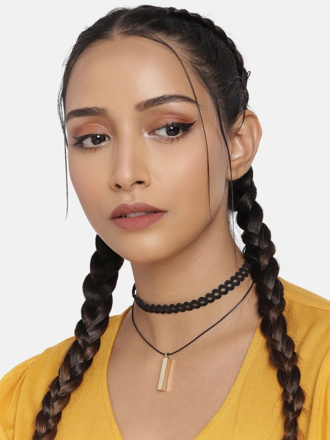 

DressBerry Black Synthetic Choker Necklace