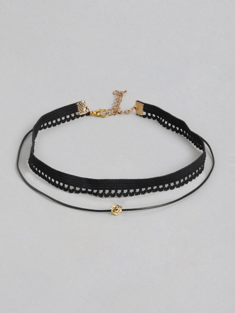 

DressBerry Black Layered Beaded Choker Necklace