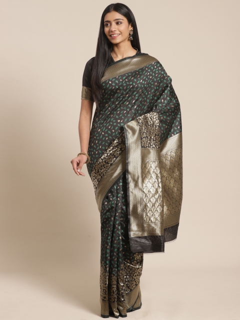 

MANOHARI Black & Golden Woven Design Banarasi Saree