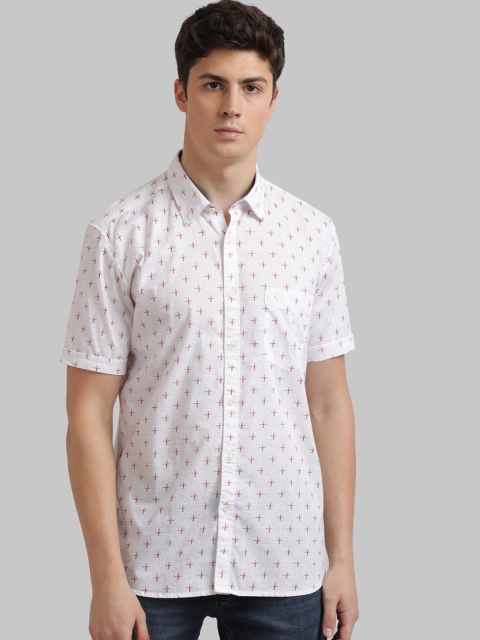 

Parx Men White Slim Fit Printed Casual Shirt