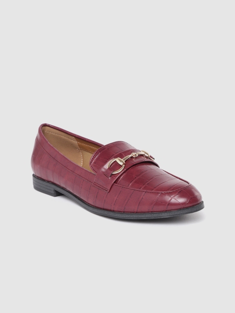 

Allen Solly Women Burgundy Croc Pattern Loafers