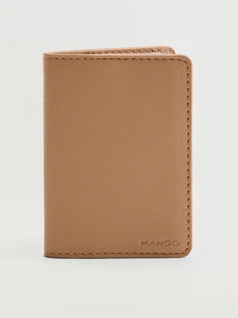 

MANGO Women Beige Saffiano Effect Card Holder