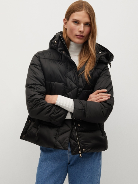

MANGO Women Black Solid Water Repellent Puffer Jacket